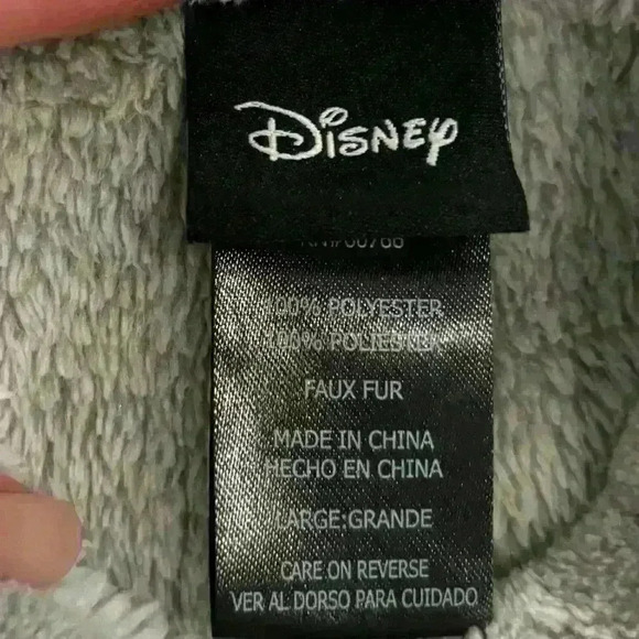 Disney Mickey Mouse Gray Hooded Fleece Lounge Pullover Sz Large - Picture 3 of 5